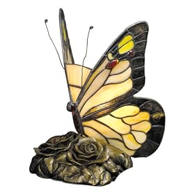 Quoizel Cream Butterfly Tiffany 1 Light Accent Lamp