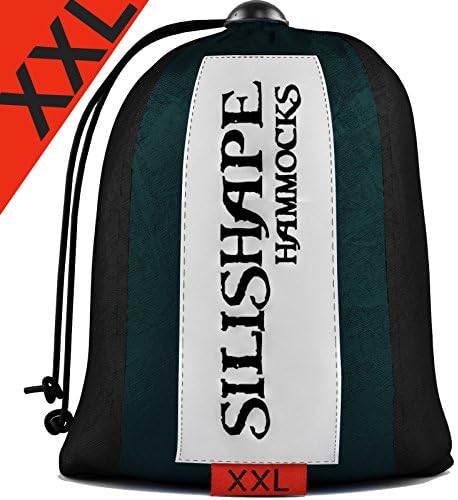 Camping Hammock - Ultralight Carabiner Clip • Parachute Portable Material • TÜV Tested Ultra Resistant • Longest Single or Double Size on The Market • 100% MONEY BACK GUARANTEE • 6 Stunning Colors by Silishape Outdoors