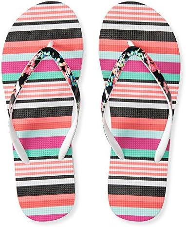 Aeropostale Women's Color Stripe Flip-Flop 8 Black