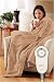 Sunbeam Imperial Cuddle Up Dark Sand Microplush Electric Heated Warming Throw Blanket