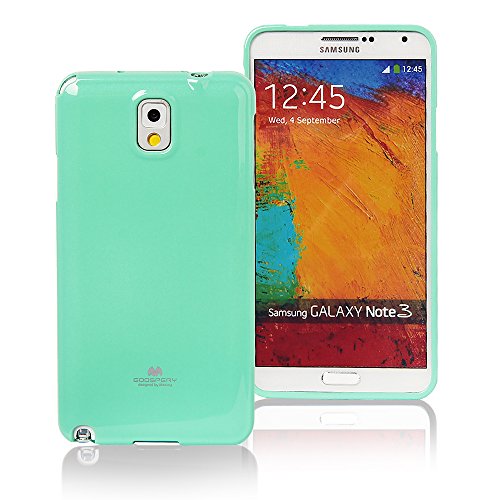 Galaxy NOTE 3 Case, [Ultra Slim Fit] GoosperyÂ® Color Pearl Jelly Case *Slight Pearl Glitter* [Anti-Yellowing + Anti-Discoloring Finish] Premium TPU Cover [Shock Absorption] - Mint