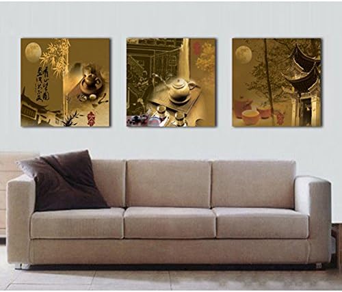 Hauran Art-large Chinese Calligraphy Art,picture Painting on Canvas for Teaism Without Framed Modern Home Decorations Wall Art Set of 3