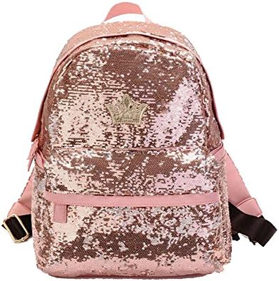 AIIGOU 2016 Korean shoulder bag handbag fashion tide star student backpack sequined crown School Color Pink