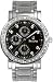 Men's Stainless Steel Dress Watch Black Dial with Diamonds
