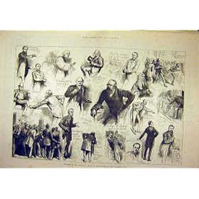 1884 HOUSE LORDS SKETCHES DEBATES FRANCHISE BILL PRINT