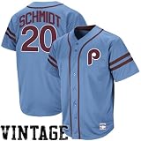 Majestic Mike Schmidt Philadelphia Phillies Throwback Heater Jersey - Light Blue (Large)