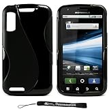 Black - Durable Glossy TPU Rubber Gel Silicone Skin Cover Case for Motorola ....