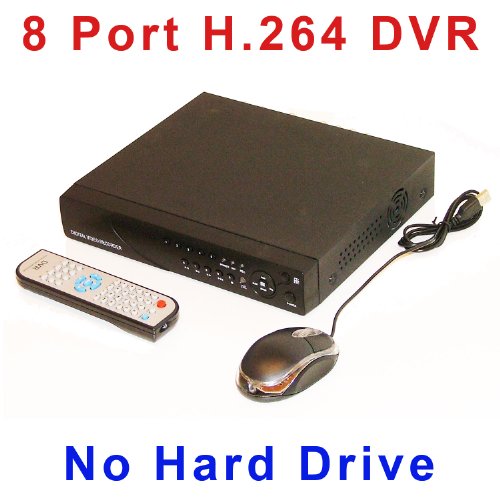 8 Ch Channel Standalone H.264 Security DVR Surveillance with No Hard Drive, Real Time 240fps Digital Video Recorder Mobile Phone PTZ Audio Support Mouse Remote Included Network Ready Cctv