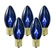 Club Pack of 100 C9 Transparent Blue Replacement Christmas Light Bulbs