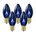 Club Pack of 100 C9 Transparent Blue Replacement Christmas Light Bulbs