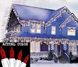 Set of 100 Red Everglow Icicle Christmas Lights - White Wire