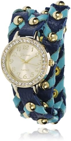 GP by Brinley Co. Womens Blue and Turquoise Faux Leather Band Wrap Watch
