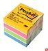 Post-it® Notes, Original Cube, 2 Inches x 2 Inches, Assorted Neon and Ultra Colors, One Pad per Pack