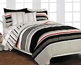 IMAGE OF Nautical Stripe Gray Comforter Set with 180 TC Sheet Set