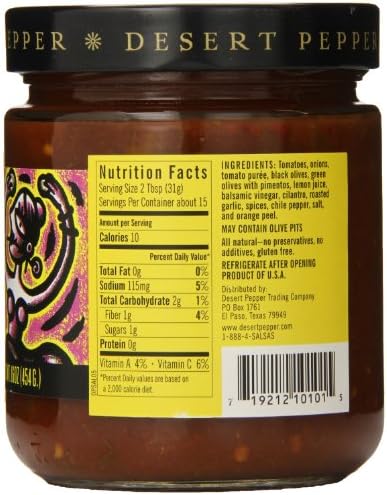Desert Pepper Trading Company 2 Olive Roasted Garlic Salsa (Pack of 1)