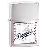 Zippo MLB Los Angeles Dodgers Lighter (Silver, 5 1/2 x 3 1/2 cm)