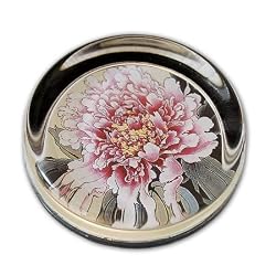 Pink Peony - Small Round Glass Paperweight