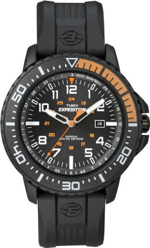 Timex Men's T499409J Expedition Uplander Black and Orange Resin Strap Watch