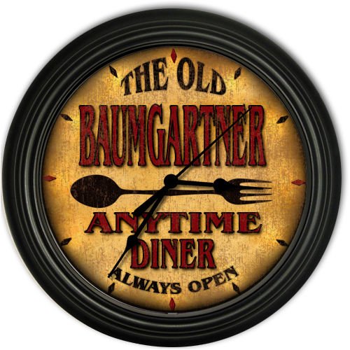 Baumgartner 's Family Diner Black Cascading Pub Style Wall Clock