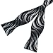 PenSee Mens Self Bow Tie Dark Black and Grey Geometric Jacquard Woven Silk Bow Ties