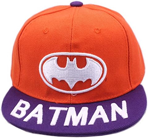 Esen Super Batman Kids Solid Snapback Cap Hip-hop Hat (Orange)