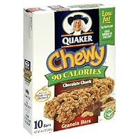Quaker Chewy Granola Bar Low Fat Chocolate Chunk, 10-Count Boxes (Pack of 12)