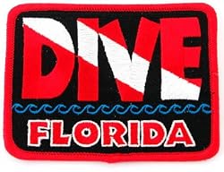 Dive Florida Patch Embroidered Iron On Scuba Diving Flag Emblem Souvenir