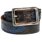 Leather Island Blue on Blue Free Wheelin Belt