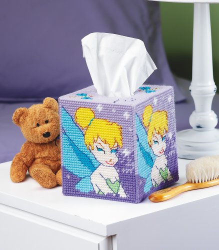 Janlynn Plastic Canvas Kit, Tinkerbell Tissue Box Cover