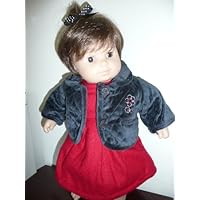 Bitty Twins Doll Clothes - Red Wool Dress with Quilted-lined Winter Coat - 15 Doll Clothes
