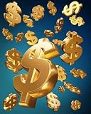 Golden Usd Dollars Falling Money Concept - 24