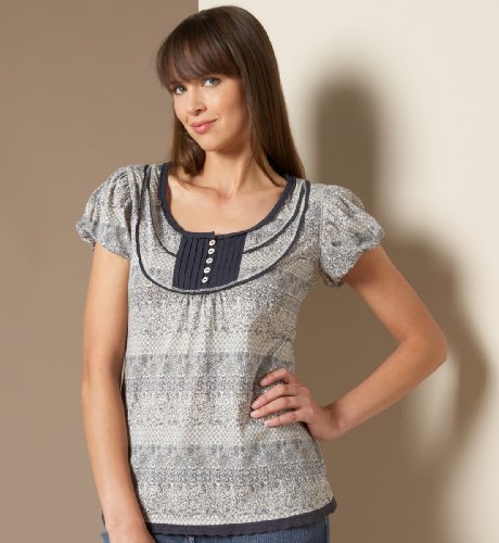 Pure Cotton Short Sleeve Ditsy Stripe Top