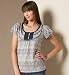 Info/Buy Pure Cotton Short Sleeve Ditsy Stripe Top