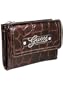 Women's Celeste Brown Shiny Synthetic Leather Tri-Fold Wallet: Brown Tri-Fold