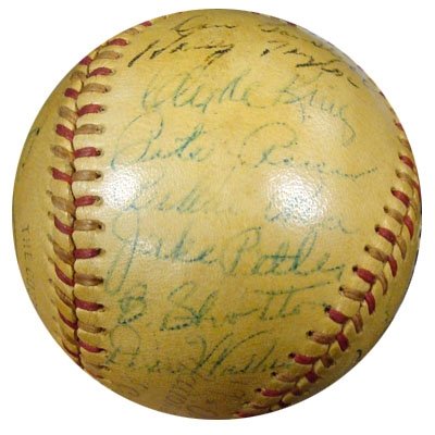 1947 Brooklyn Dodgers (29 Signatures) Autographed/Hand Signed AL Baseball Jackie Robinson, Pee Wee R
