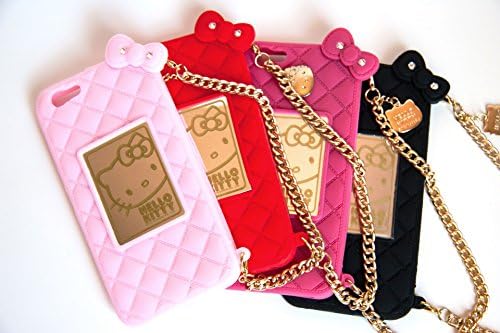 Trendyz Hello Kitty Iphone 6 6S protector Slim Silicone Handbag Case Cover w/ Genuine Swarovski Crystals (Iphone 6 (4.7") Hot Pink