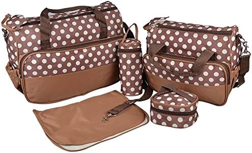 5 pieces/set Dot Faille Baby Nappy Diaper Changing Bag Set
