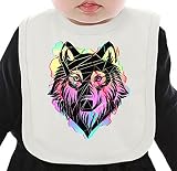 Graphic Wolf Head ネクタイを有する有機ビブ Medium