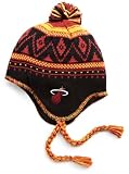 NBA Men's Tassel Knit Hat - Ke80Z, Miami Heat, One Size, Black/red/gold , Miami Heat , Black/Red/Gold