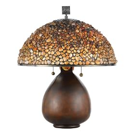 Quoizel Tiffany 20 1 2 -Inch Table Lamp with Fossil Stone Shade,Cinnamon Finish... by Quoizel