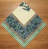 Floral Bouquet Block Print Cloth Napkin-16 x 16-Cotton