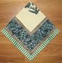 Floral Bouquet Block Print Cloth Napkin-16 x 16-Cotton