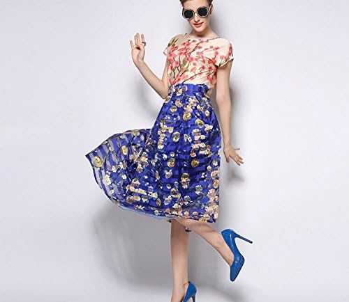 HYBamnbo Womens Lady Sweet High Waist Floral Print Long Princess Skirt