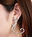 DDU(TM) 1Pcs Silver- Cool Punk Bone Clip Artificial Pearl Pierce Gecko Earring Ear Stud Decoration (D)