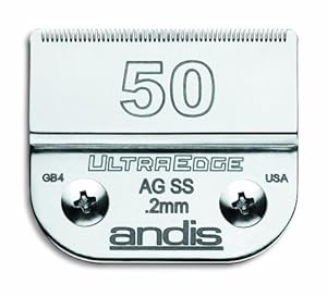 Andis 64185 Size-50SS, 1/125-Inch Cut Length Carbon-Infused Steel UltraEdge Dog Clipper Blade