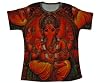 Womens Boho Yoga T- Shirt Dancing Ganesha Print Religious Gift Tee Shirts Red M