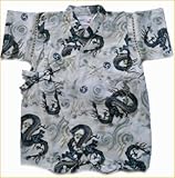 【甚平ロンパス】＝綿１００％　甚平　ロンパス　ベビー服　ベビーウェアー　日本製生地使用＊出産祝いやギフトにもどうぞ (龍柄)