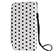 IKASEFU(TM) 2 in 1 PU Leather Detachable Wallet Case for iPhone 5 5S - Protective Flip Cover Case with Stand and Card Holders (White with Black Polka Dots)