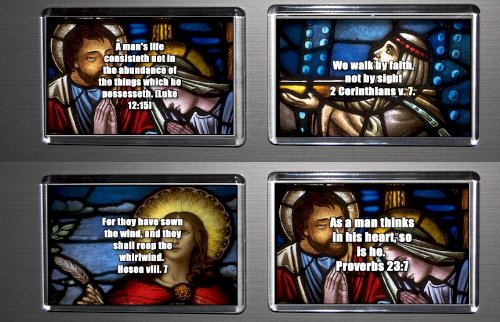 Gift Boxed Set of 4 Fridge Magnets Bible Quotes 1