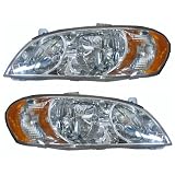02 03 04 Kia Spectra Sedan Headlights Headlamps Head Lights Lamps Pair Set by Aftermarket